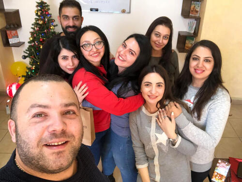 Elias Melky with ICS Yerevan office staff at Christmas party
